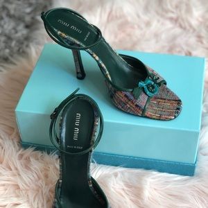Vintage Tweed Miu Miu Kitten Heels